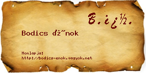 Bodics Énok névjegykártya